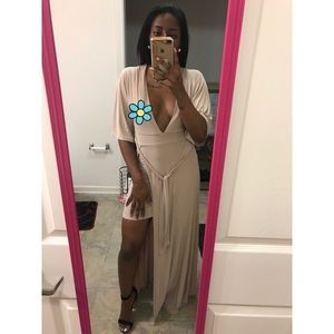 New Silky Tan high low dress - US 4